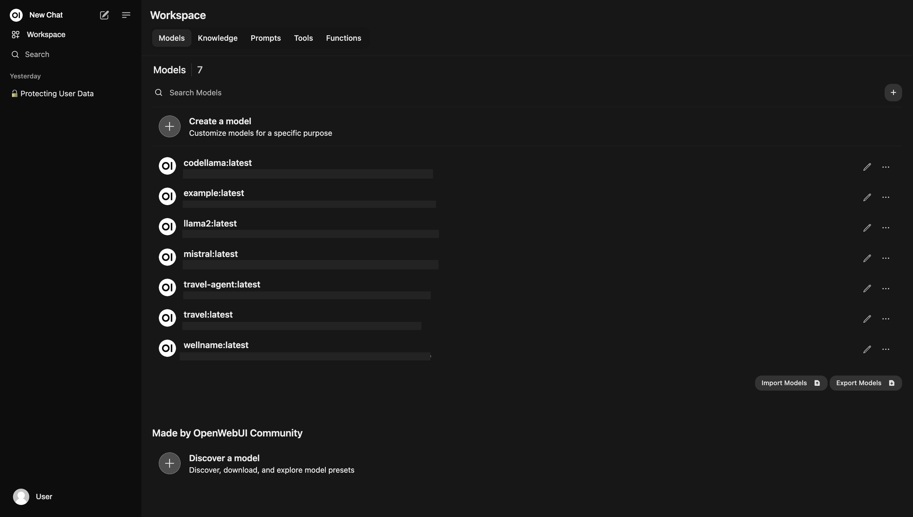 Open WebUI Workspace